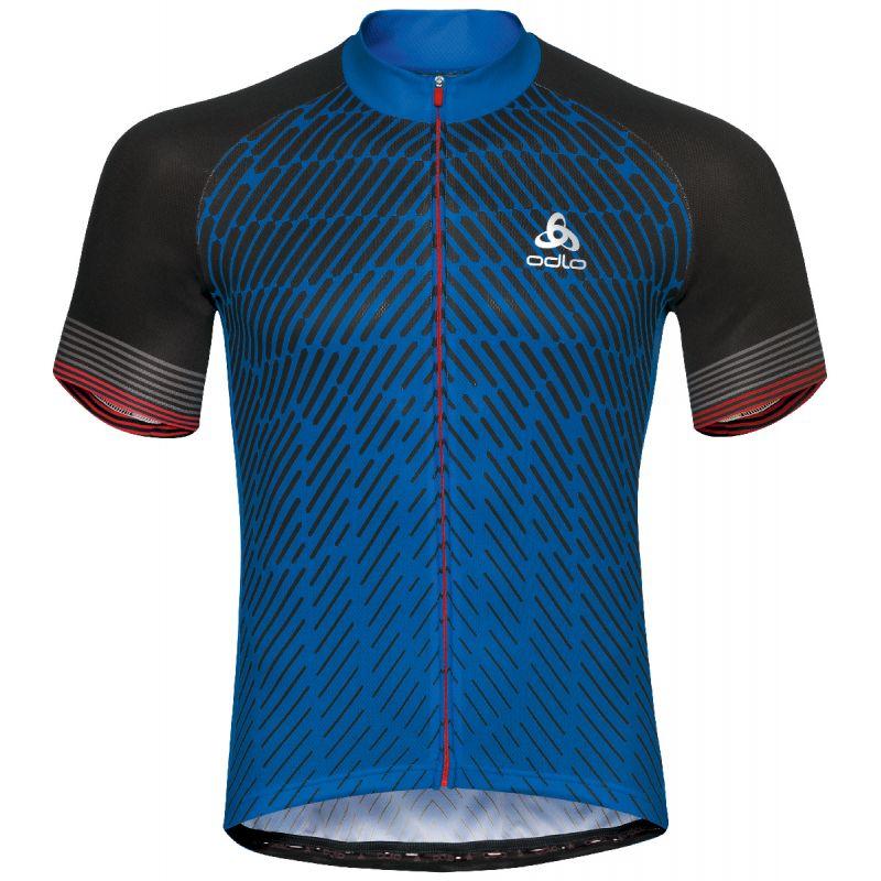 Odlo - Stand-Up Collar S/S Full Zip Fujin Print - Cycling shirt - Men's